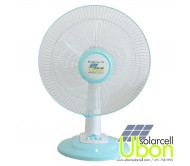 พัดลมพลังงานแสงอาทิตย์ DC Solar Fan 12V 16นิ้ว สีฟ้า ใบกึ่งใส